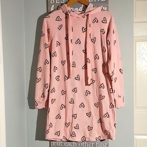 Juniors Pink heart hoodie NWT